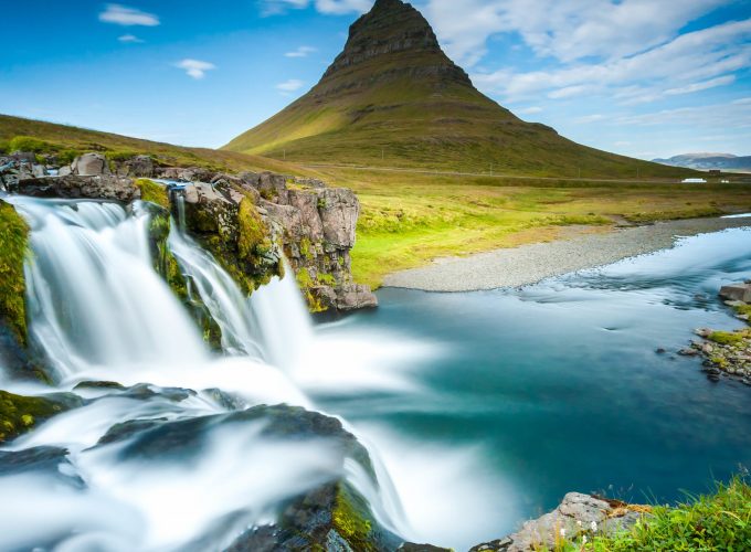 Wallpaper Reykjavik, Iceland, waterfall, river, mountain, 4k, Travel 1830410808